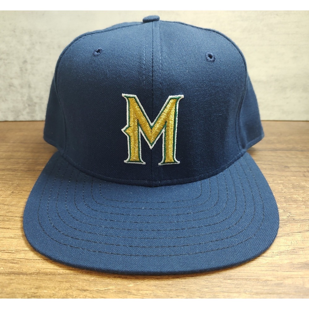Vintage 90s New Era Milwaukee Brewers Pro Model Snapback Hat USA DuPont Visor